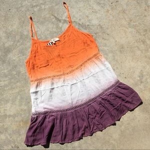 Entro rayon ombré tie-dye peplum tank top